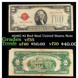 1928G $2 Red Seal United States Note Grades vf++