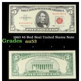 1963 $5 Red Seal United States Note Grades Select