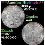 ***Major Highlight*** 1896-p Morgan Dollar $1 ms67