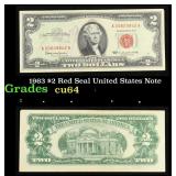 1963 $2 Red Seal United States Note Grades Choice
