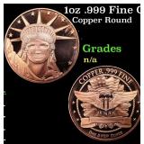 1oz .999 Fine Copper Bullion Round - Statue of Lib