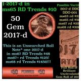 BU Shotgun Lincoln 1c roll, 2017-d 50 pcs Brooklyn