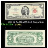 1963 $2 Red Seal United States Note Grades Choice