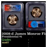 2008-d James Monroe Presidential Dollar First Day