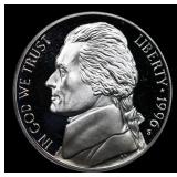 1996-s Proof Jefferson Nickel 5c Grades GEM++ Proo