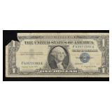 1957A $1 Blue Seal Silver Certificate Grades vf+