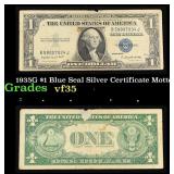1935G $1 Blue Seal Silver Certificate Grades vf++