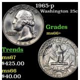 1965-p Washington Quarter 25c Grades GEM++ Unc