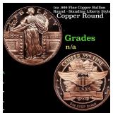 1oz .999 Fine Copper Bullion Round - Standing Libe