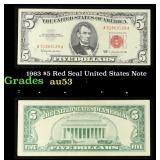 1963 $5 Red Seal United States Note Grades Select