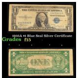 1935A $1 Blue Seal Silver Certificate Grades f+