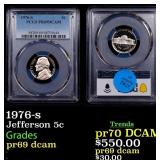 PCGS 1976-s Proof Jefferson Nickel 5c pr69 dcam PC