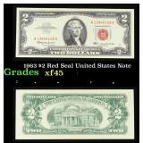 1963 $2 Red Seal United States Note Grades xf+