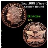 1oz .999 Fine Copper Bullion Round - Morgan Dollar