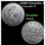1986 Canada $1 Canada Dollar 1 Grades Select+ Unc