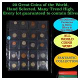 20 Great Coins of the World, hand selected, many t