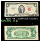 1953B $2 Red Seal United States Note Grades xf