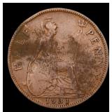 1931 Great Britain 1/2 Penny KM# 837 Grades xf
