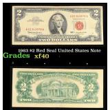 1963 $2 Red Seal United States Note Grades xf