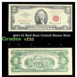 1963 $2 Red Seal United States Note Grades vf++