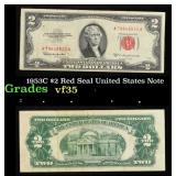1953C $2 Red Seal United States Note Grades vf++