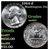 1984-d Washington Quarter 25c Grades GEM++ Unc