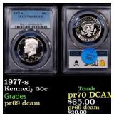 PCGS 1977-s Proof Kennedy Half Dollar 50c pr69 dca