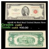 1953B $2 Red Seal United States Note Grades Select