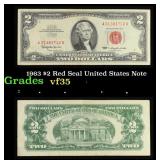 1963 $2 Red Seal United States Note Grades vf++