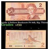 1986 Canada 2 Dollars Banknote P# 94b, Sig. Thiess