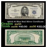 1953A $5 Blue Seal Silver Certificate Grades Choic