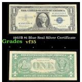 1957B $1 Blue Seal Silver Certificate Grades vf++
