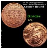 1oz .999 Fine Copper Bullion Round -  Inflation Dr