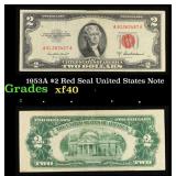 1953A $2 Red Seal United States Note Grades xf