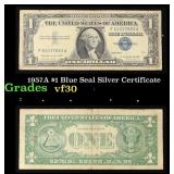 1957A $1 Blue Seal Silver Certificate Grades vf++