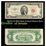 1953A $2 Red Seal United States Note Grades xf det