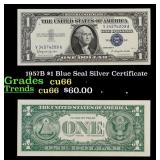 1957B $1 Blue Seal Silver Certificate Grades Gem+