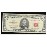 1963 $5 Red Seal United States Note Grades vf++