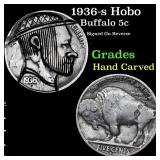 1936-s Hobo Buffalo Nickel 5c Grades Hand Carved