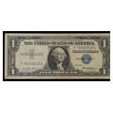 1957 $1 Blue Seal Silver Certificate Grades vf+