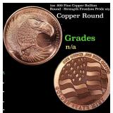 1oz .999 Fine Copper Bullion Round - Strength Free