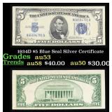 1934D $5 Blue Seal Silver Certificate Grades Selec