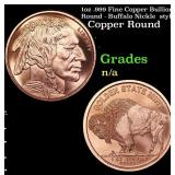 1oz .999 Fine Copper Bullion Round - Buffalo Nickl