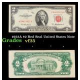 1953A $2 Red Seal United States Note Grades vf++