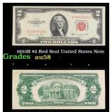 1953B $2 Red Seal United States Note Grades Choice