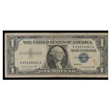 1957A $1 Blue Seal Silver Certificate Grades vf+