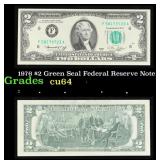 1976 $2 Green Seal Federal Reserve Note Grades Cho