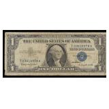 1957B $1 Blue Seal Silver Certificate Grades vf+