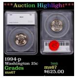 1994-p Washington Quarter 25c ms67 SEGS