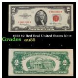 1953 $2 Red Seal United States Note Grades Choice